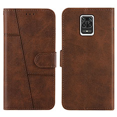 Leather Case Stands Flip Cover Holder Y01X for Xiaomi Poco M2 Pro Brown