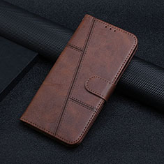 Leather Case Stands Flip Cover Holder Y01X for Xiaomi Poco X5 Pro 5G Brown