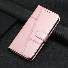 Leather Case Stands Flip Cover Holder Y01X for Xiaomi Poco X5 Pro 5G Rose Gold