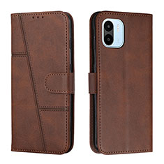 Leather Case Stands Flip Cover Holder Y01X for Xiaomi Redmi A1 Brown