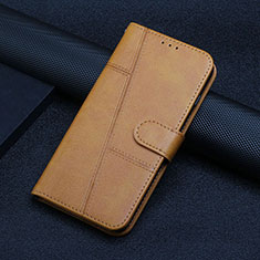 Leather Case Stands Flip Cover Holder Y01X for Xiaomi Redmi A1 Plus Light Brown