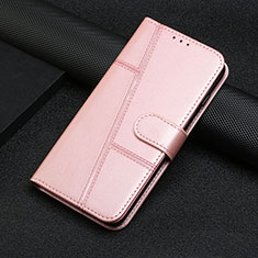 Leather Case Stands Flip Cover Holder Y01X for Xiaomi Redmi A1 Plus Rose Gold