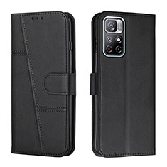 Leather Case Stands Flip Cover Holder Y01X for Xiaomi Redmi Note 11S 5G Black
