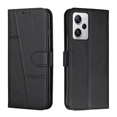 Leather Case Stands Flip Cover Holder Y01X for Xiaomi Redmi Note 12 Pro 5G Black