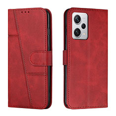 Leather Case Stands Flip Cover Holder Y01X for Xiaomi Redmi Note 12 Pro 5G Red