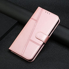 Leather Case Stands Flip Cover Holder Y01X for Xiaomi Redmi Note 12 Pro 5G Rose Gold