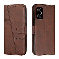 Leather Case Stands Flip Cover Holder Y01X for Xiaomi Redmi Note 12R Pro 5G Brown