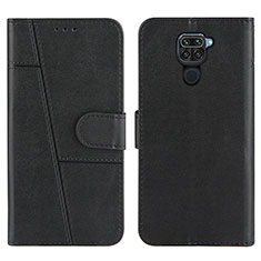 Leather Case Stands Flip Cover Holder Y01X for Xiaomi Redmi Note 9 Black