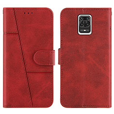 Leather Case Stands Flip Cover Holder Y01X for Xiaomi Redmi Note 9 Pro Max Red
