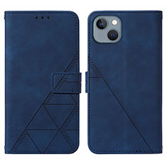 Leather Case Stands Flip Cover Holder Y02B for Apple iPhone 13 Blue