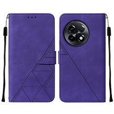 Leather Case Stands Flip Cover Holder Y02B for OnePlus 11R 5G Purple