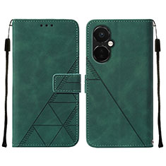 Leather Case Stands Flip Cover Holder Y02B for OnePlus Nord CE 3 Lite 5G Green