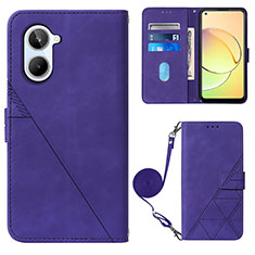 Leather Case Stands Flip Cover Holder Y02B for Realme 10 4G Purple