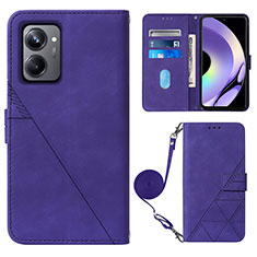 Leather Case Stands Flip Cover Holder Y02B for Realme 10 Pro 5G Purple