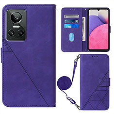 Leather Case Stands Flip Cover Holder Y02B for Realme GT Neo3 5G Purple