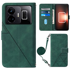 Leather Case Stands Flip Cover Holder Y02B for Realme GT Neo5 5G Green