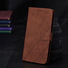 Leather Case Stands Flip Cover Holder Y02B for Samsung Galaxy A02s Brown