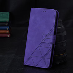 Leather Case Stands Flip Cover Holder Y02B for Samsung Galaxy A02s Purple