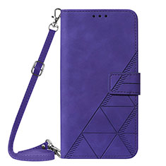 Leather Case Stands Flip Cover Holder Y02B for Samsung Galaxy S22 Plus 5G Purple