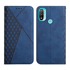 Leather Case Stands Flip Cover Holder Y02X for Motorola Moto E40 Blue