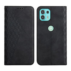 Leather Case Stands Flip Cover Holder Y02X for Motorola Moto Edge 20 Lite 5G Black