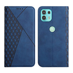 Leather Case Stands Flip Cover Holder Y02X for Motorola Moto Edge 20 Lite 5G Blue