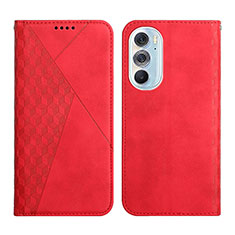 Leather Case Stands Flip Cover Holder Y02X for Motorola Moto Edge 30 Pro 5G Red