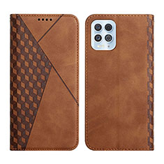Leather Case Stands Flip Cover Holder Y02X for Motorola Moto Edge S 5G Brown