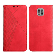 Leather Case Stands Flip Cover Holder Y02X for Motorola Moto G Power (2021) Red