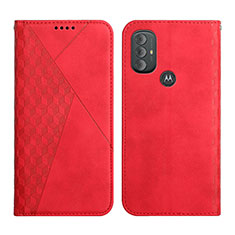 Leather Case Stands Flip Cover Holder Y02X for Motorola Moto G Power (2022) Red