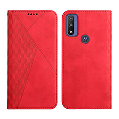 Leather Case Stands Flip Cover Holder Y02X for Motorola Moto G Pure Red
