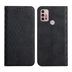 Leather Case Stands Flip Cover Holder Y02X for Motorola Moto G10 Power Black