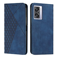 Leather Case Stands Flip Cover Holder Y02X for Oppo A56S 5G Blue
