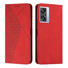 Leather Case Stands Flip Cover Holder Y02X for Oppo A56S 5G Red