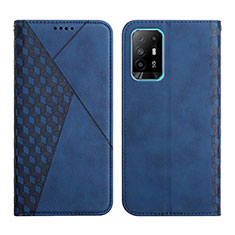 Leather Case Stands Flip Cover Holder Y02X for Oppo F19 Pro+ Plus 5G Blue
