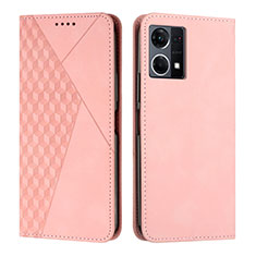 Leather Case Stands Flip Cover Holder Y02X for Oppo F21s Pro 4G Rose Gold