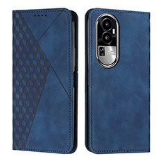 Leather Case Stands Flip Cover Holder Y02X for Oppo Reno10 Pro+ Plus 5G Blue