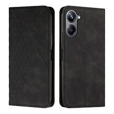 Leather Case Stands Flip Cover Holder Y02X for Realme 10 4G Black