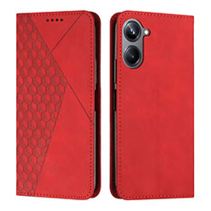Leather Case Stands Flip Cover Holder Y02X for Realme 10 Pro 5G Red