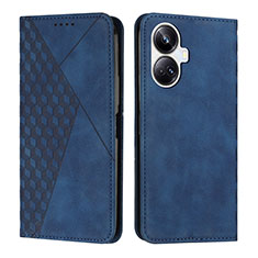 Leather Case Stands Flip Cover Holder Y02X for Realme 10 Pro+ Plus 5G Blue