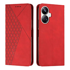 Leather Case Stands Flip Cover Holder Y02X for Realme 10 Pro+ Plus 5G Red