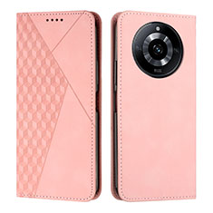Leather Case Stands Flip Cover Holder Y02X for Realme 11 Pro+ Plus 5G Rose Gold