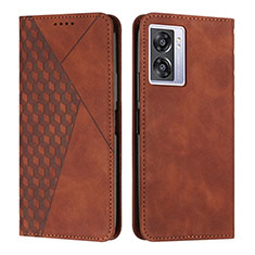 Leather Case Stands Flip Cover Holder Y02X for Realme Q5i 5G Brown