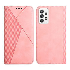 Leather Case Stands Flip Cover Holder Y02X for Samsung Galaxy A23 5G Rose Gold