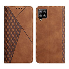 Leather Case Stands Flip Cover Holder Y02X for Samsung Galaxy A42 5G Brown