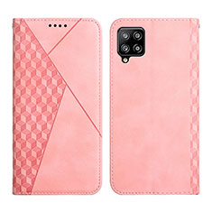 Leather Case Stands Flip Cover Holder Y02X for Samsung Galaxy A42 5G Rose Gold