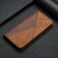 Leather Case Stands Flip Cover Holder Y02X for Samsung Galaxy A51 4G Brown