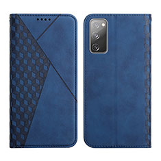Leather Case Stands Flip Cover Holder Y02X for Samsung Galaxy S20 FE (2022) 5G Blue