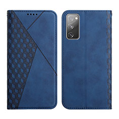 Leather Case Stands Flip Cover Holder Y02X for Samsung Galaxy S20 FE 5G Blue