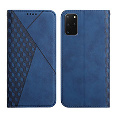 Leather Case Stands Flip Cover Holder Y02X for Samsung Galaxy S20 Plus Blue